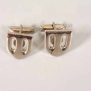 𝅺vintage Silver Tone PAT PEND Cuff links
